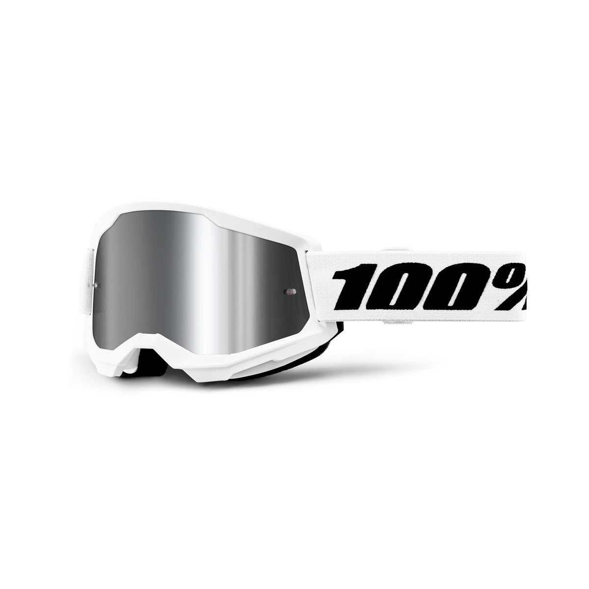Goggles 100% Strata 2 White - Mica Espejo Plateada
